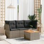 4-teilige Gartensofagarnitur und graue synthetische Rattankissen von , Gartensets - Ref: Foro24-3255801, Preis: 236,72 €, Rab...