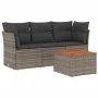 4-piece garden sofa set and gray synthetic rattan cushions by , Garden sets - Ref: Foro24-3255801, Price: 237,14 €, Discount: %
