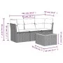 4-piece garden sofa set and gray synthetic rattan cushions by , Garden sets - Ref: Foro24-3255801, Price: 237,14 €, Discount: %