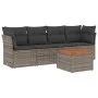 Gartensofa-Set mit Kissen, 5-teilig, graues synthetisches Rattan von , Gartensets - Ref: Foro24-3255808, Preis: 289,59 €, Rab...
