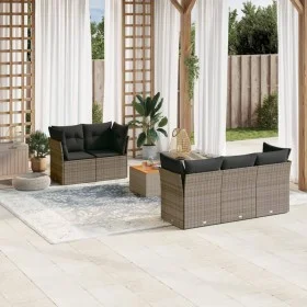 6-teiliges Gartenmöbel-Set und graue synthetische Rattankissen von , Gartensets - Ref: Foro24-3255815, Preis: 375,56 €, Rabat...