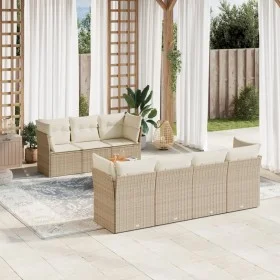 8-teiliges Set aus beigem Synthetik-Rattan-Gartensofa und Kissen von , Gartensets - Ref: Foro24-3255834, Preis: 519,68 €, Rab...