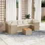 Set de sofás de jardín y cojines 8 piezas ratán sintético beige de , Conjuntos de jardín - Ref: Foro24-3255841, Precio: 518,9...