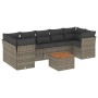 Garden sofa and cushion set 8 pieces gray synthetic rattan by , Garden sets - Ref: Foro24-3255843, Price: 469,95 €, Discount: %