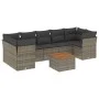 Garden sofa and cushion set 8 pieces gray synthetic rattan by , Garden sets - Ref: Foro24-3255843, Price: 477,79 €, Discount: %