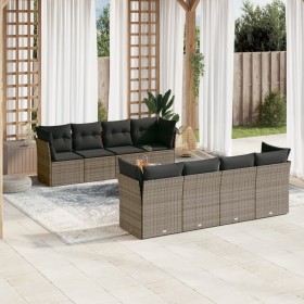 9-piece garden furniture set and gray synthetic rattan cushions by , Garden sets - Ref: Foro24-3255857, Price: 545,14 €, Disc...