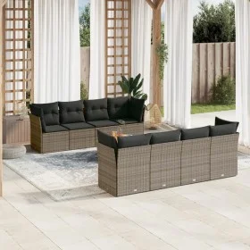 9-piece garden furniture set and gray synthetic rattan cushions by , Garden sets - Ref: Foro24-3255857, Price: 537,01 €, Disc...