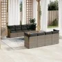 Set de muebles de jardín 9 pzas y cojines ratán sintético gris de , Conjuntos de jardín - Ref: Foro24-3255857, Precio: 536,62...