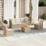 Garden sofa set with cushions 6 pieces beige synthetic rattan by , Garden sets - Ref: Foro24-3255876, Price: 368,72 €, Discou...