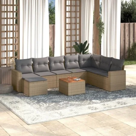 Garden sofa set with beige cushions 10 pieces synthetic rattan by , Garden sets - Ref: Foro24-3256591, Price: 567,67 €, Disco...