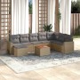 Gartensofa-Set mit beigen Kissen, 10-teilig, synthetisches Rattan von , Gartensets - Ref: Foro24-3256591, Preis: 577,61 €, Ra...