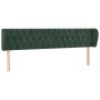 Cabecero de terciopelo verde oscuro 203x23x78/88 cm