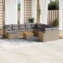 Garden sofa set with beige cushions mix 12 pieces PE rattan by , Garden sets - Ref: Foro24-3256752, Price: 793,20 €, Discount: %