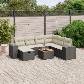 8-piece garden sofa set and black synthetic rattan cushions by , Garden sets - Ref: Foro24-3265186, Price: 442,05 €, Discount: %