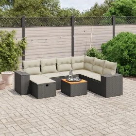 Set de sofás de jardín 8 piezas y cojines ratán sintético negro de , Conjuntos de jardín - Ref: Foro24-3265186, Precio: 474,6...