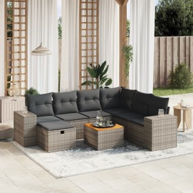 8-teiliges Gartensofa-Set und graue synthetische Rattankissen von , Gartensets - Ref: Foro24-3265190, Preis: 478,52 €, Rabatt: %