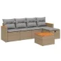 Garden sofa set with beige cushions mix 6 pieces PE rattan by , Garden sets - Ref: Foro24-3265294, Price: 338,75 €, Discount: %