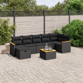 8-piece garden sofa set and black synthetic rattan cushions by , Garden sets - Ref: Foro24-3265318, Price: 490,78 €, Discount: %