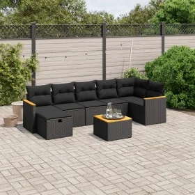 8-teiliges Gartensofa-Set und schwarze synthetische Rattankissen von , Gartensets - Ref: Foro24-3265318, Preis: 493,34 €, Rab...