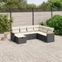7-teiliges Garten-Essset und schwarze Kissen aus synthetischem Rattan von , Gartensets - Ref: Foro24-3265326, Preis: 409,22 €...