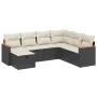 7-teiliges Garten-Essset und schwarze Kissen aus synthetischem Rattan von , Gartensets - Ref: Foro24-3265326, Preis: 409,22 €...