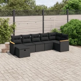 7-piece garden dining set and black synthetic rattan cushions by , Garden sets - Ref: Foro24-3265311, Price: 457,77 €, Discou...