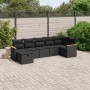 7-teiliges Garten-Essset und schwarze Kissen aus synthetischem Rattan von , Gartensets - Ref: Foro24-3265311, Preis: 439,68 €...