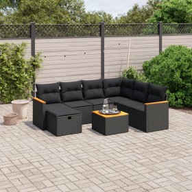 8-piece garden sofa set and black synthetic rattan cushions by , Garden sets - Ref: Foro24-3265332, Price: 490,78 €, Discount: %