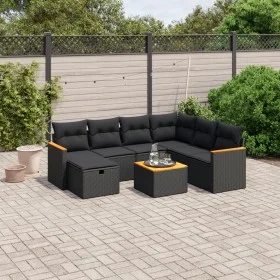 8-piece garden sofa set and black synthetic rattan cushions by , Garden sets - Ref: Foro24-3265332, Price: 493,34 €, Discount: %