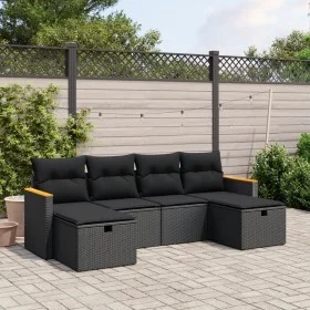 6-piece garden sofa set and black synthetic rattan cushions by , Garden sets - Ref: Foro24-3265339, Price: 357,07 €, Discount: %