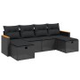 6-piece garden sofa set and black synthetic rattan cushions by , Garden sets - Ref: Foro24-3265339, Price: 358,14 €, Discount: %