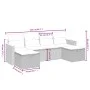 6-teiliges Gartensofa-Set und schwarze synthetische Rattankissen von , Gartensets - Ref: Foro24-3265339, Preis: 357,07 €, Rab...