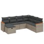 7-teiliges Gartensofa-Set mit grauen PE-Rattan-Kissen von , Gartensets - Ref: Foro24-3265330, Preis: 398,54 €, Rabatt: %