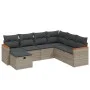 7-teiliges Gartensofa-Set mit grauen PE-Rattan-Kissen von , Gartensets - Ref: Foro24-3265330, Preis: 406,05 €, Rabatt: %