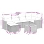 7-teiliges Garten-Essset und schwarze Kissen aus synthetischem Rattan von , Gartensets - Ref: Foro24-3265305, Preis: 392,40 €...