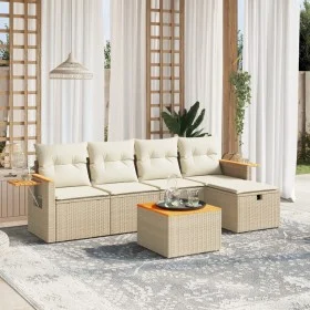 Juego de sofás jardín con cojines 6 pzas ratán sintético beige de , Conjuntos de jardín - Ref: Foro24-3265510, Precio: 429,95...