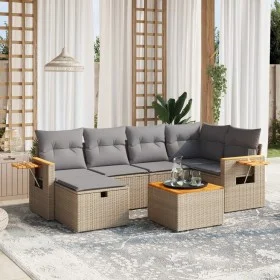 Garden sofa set with beige cushions mix 7 pieces PE rattan by , Garden sets - Ref: Foro24-3265525, Price: 436,88 €, Discount: %