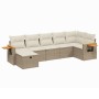 7-teiliges Gartensofa-Set und beigefarbene synthetische Rattankissen von , Gartensets - Ref: Foro24-3265531, Preis: 513,77 €,...