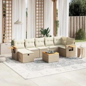 Gartensofa-Set mit beigen Kissen 8 Stück PE-Rattan von , Gartensets - Ref: Foro24-3265538, Preis: 566,59 €, Rabatt: %
