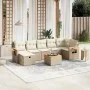 Gartensofa-Set mit beigen Kissen 8 Stück PE-Rattan von , Gartensets - Ref: Foro24-3265538, Preis: 566,59 €, Rabatt: %
