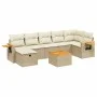 Gartensofa-Set mit beigen Kissen 8 Stück PE-Rattan von , Gartensets - Ref: Foro24-3265538, Preis: 566,59 €, Rabatt: %