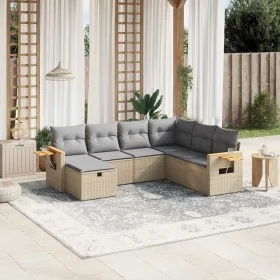 Garden sofa set with beige cushions mix 7 pieces PE rattan by , Garden sets - Ref: Foro24-3265546, Price: 453,42 €, Discount: %