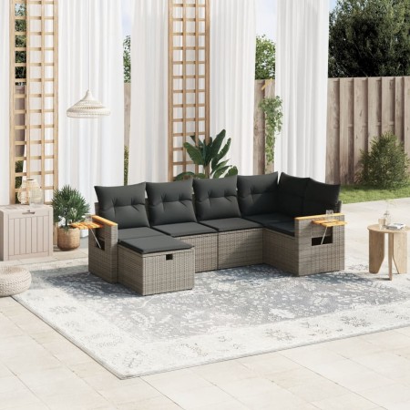 6-teiliges Gartenmöbel-Set und graue synthetische Rattankissen von , Gartensets - Ref: Foro24-3265519, Preis: 372,14 €, Rabat...