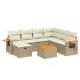 Gartensofa-Set mit beigen Kissen 8 Stück PE-Rattan von , Gartensets - Ref: Foro24-3265552, Preis: 566,59 €, Rabatt: %