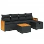 6-teiliges Gartensofa-Set und schwarze synthetische Rattankissen von , Gartensets - Ref: Foro24-3265724, Preis: 347,61 €, Rab...