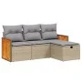 Garden sofa set with beige cushions mix 4 pieces PE rattan by , Garden sets - Ref: Foro24-3265707, Price: 266,96 €, Discount: %