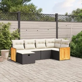 6-teiliges Gartensofa-Set und schwarze synthetische Rattankissen von , Gartensets - Ref: Foro24-3265732, Preis: 366,74 €, Rab...