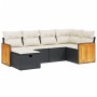 6-piece garden sofa set and black synthetic rattan cushions by , Garden sets - Ref: Foro24-3265732, Price: 351,78 €, Discount: %