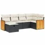 6-teiliges Gartensofa-Set und schwarze synthetische Rattankissen von , Gartensets - Ref: Foro24-3265732, Preis: 366,74 €, Rab...