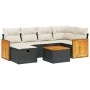 7-piece garden dining set and black synthetic rattan cushions by , Garden sets - Ref: Foro24-3265739, Price: 406,32 €, Discou...